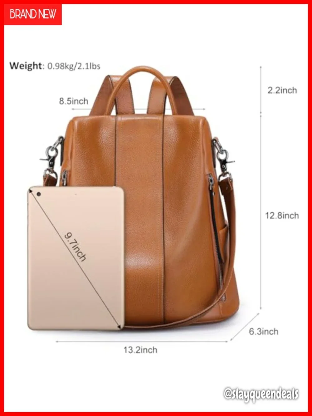 Genuine Leather Women's Backpack Purse Anti-Theft Rucksack Convertible Shoulder